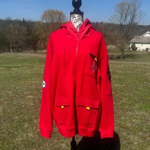 NWT Cookies Red Mile High Zip-Up Hoodie Sweatshirt with Vented Hood
